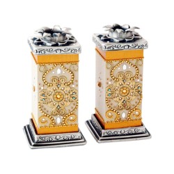 Ester Shahaf Gold Color Crystal Candlesticks | Jewish Gift from Israel