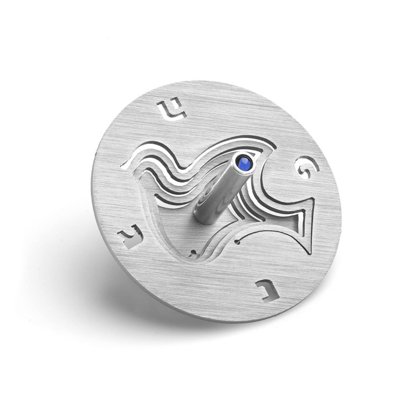 Adi Sidler Anodized Aluminum Dove of Peace Dreidel