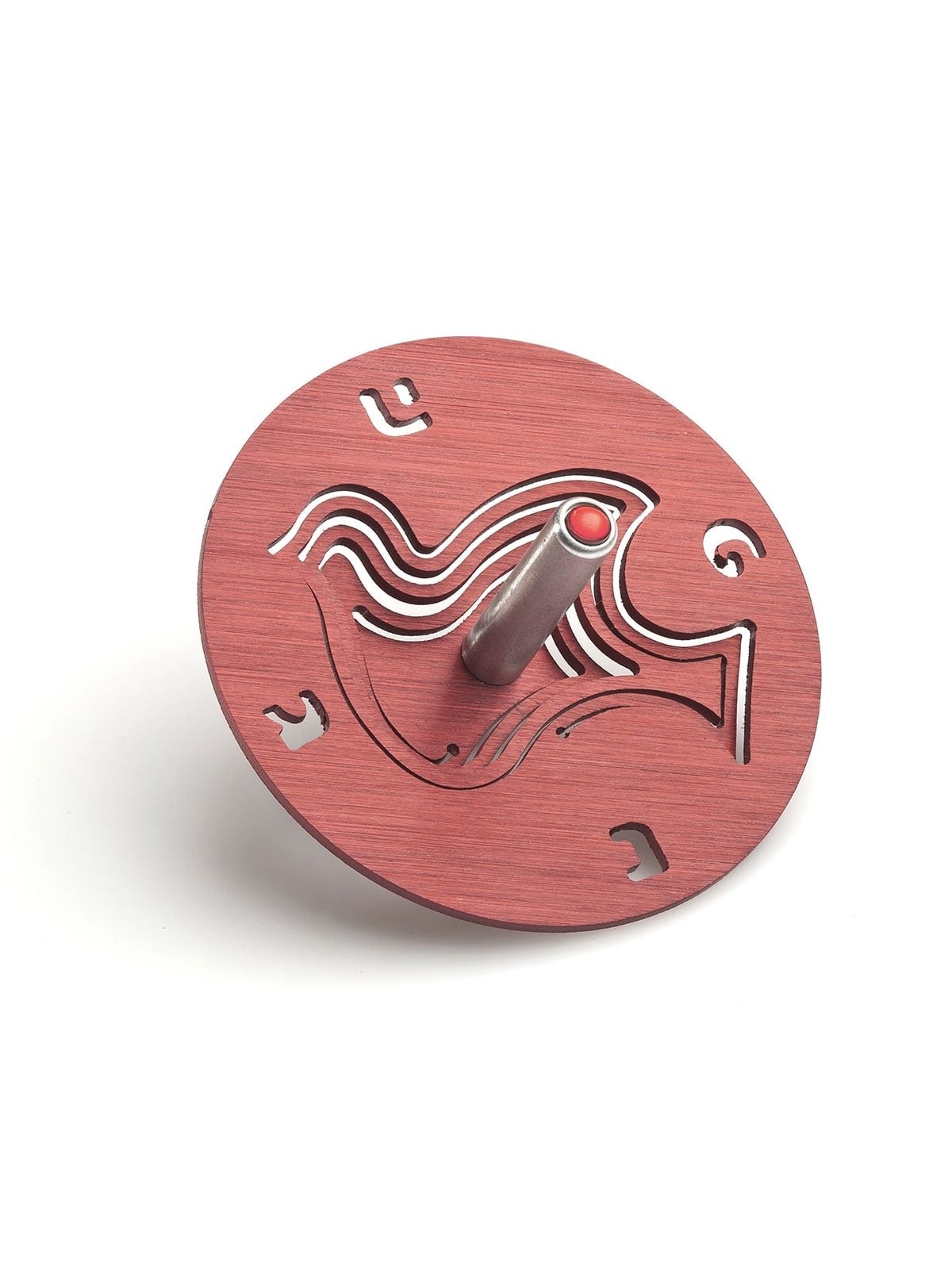 Adi Sidler Anodized Aluminum Dove of Peace Dreidel