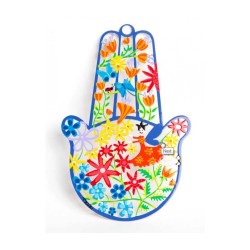 Tzuki Art Hand Painted Hamsa Hand Colorful Flower ... | Hamsa by Tzuki