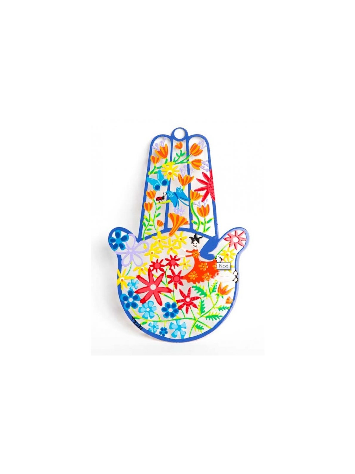 Tzuki Art Hand Painted Hamsa Hand Colorful Flower ... | Hamsa by Tzuki