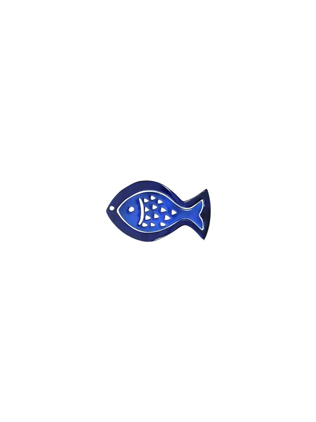 Yair Emanuel Aluminum 2-Piece Trivet Set - Fish - Blue