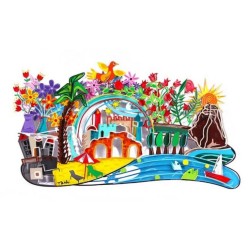 Tzuki Art Hand Painted Sculpture with Images ... | Sculptures by Tzuki