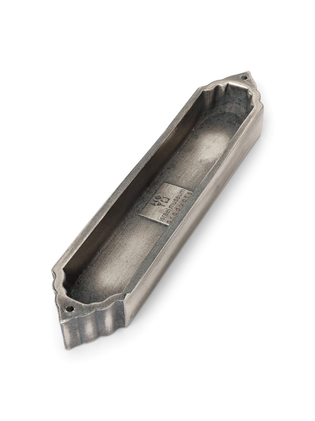 Intricate Pewter Mezuzah Case - Israel Museum Collection