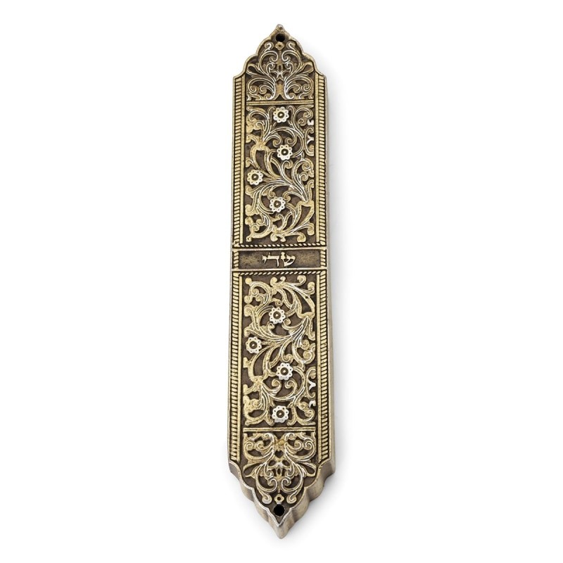 Sleek Brass-Plated Mezuzah Case - Israel Museum Collection