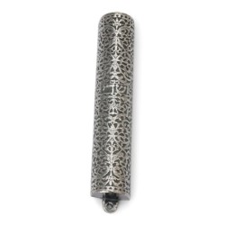 Pewter Mezuzah Case. Adaptation of Silver Bible Binding. Germany, 17th