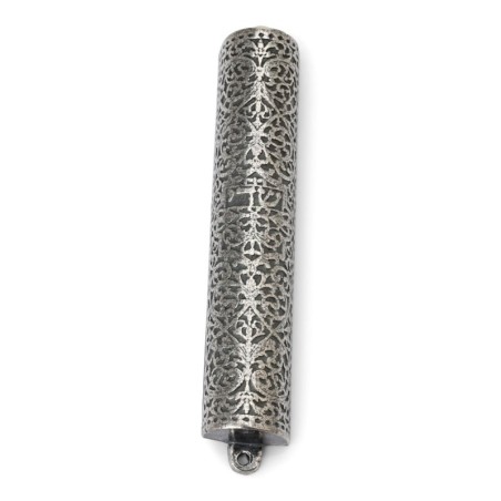 Pewter Mezuzah Case. Adaptation of Silver Bible Binding. Germany, 17th