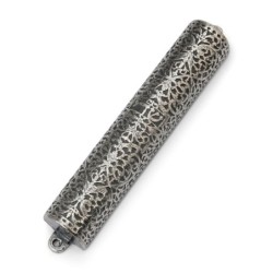 Pewter Mezuzah Case. Adaptation of Silver Bible Binding. Germany, 17th