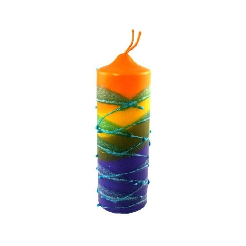 Large Decorated Havdalah Candle - Color Option