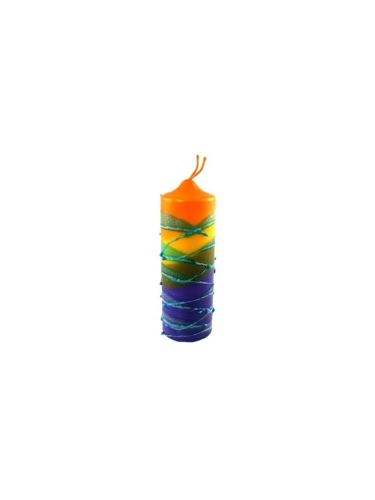 Large Decorated Havdalah Candle - Color Option