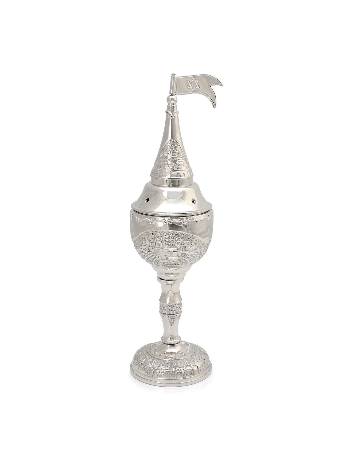 Traditional Havdalah Spice Holder with Jerusalem Motif