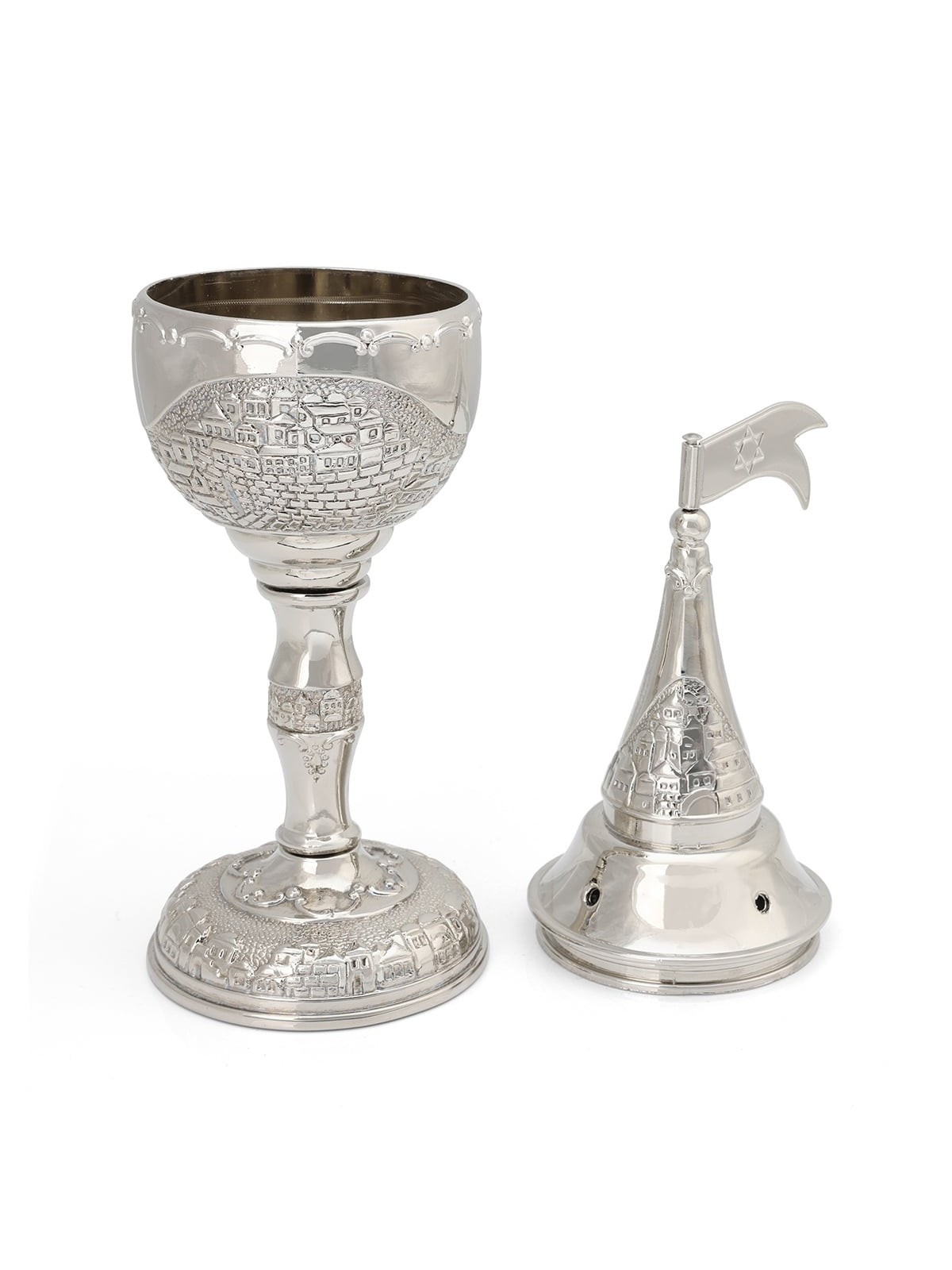 Traditional Havdalah Spice Holder with Jerusalem Motif