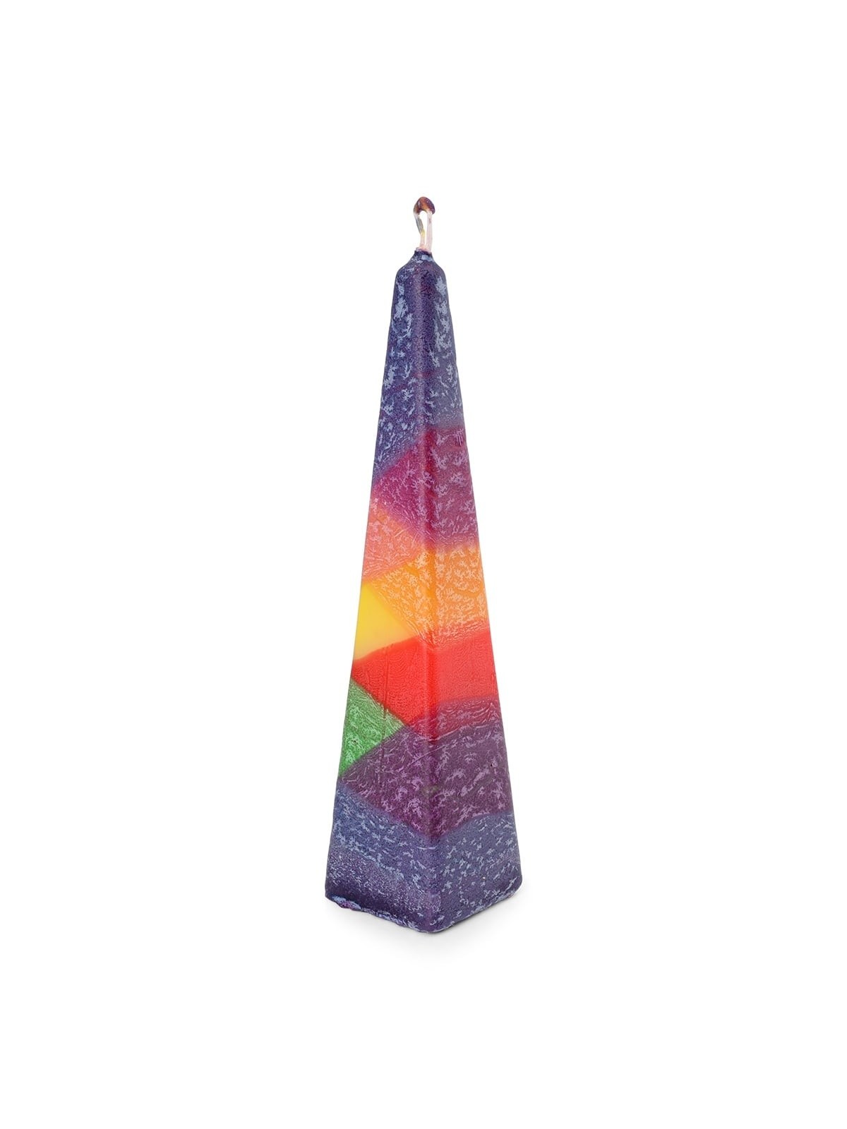 Decorative Multicolored Pyramid Havdalah Candle (Choice of Colors)
