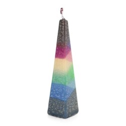 Decorative Multicolored Pyramid Havdalah Candle (Choice of Colors)