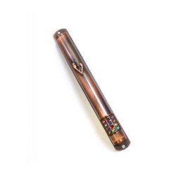 12 Tribe Breastplate Red Pewter Mezuzah | Pewter Mezuzah