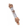 Small Bronze Colored Mezuzah Case with Shema Praye... | Pewter Mezuzah