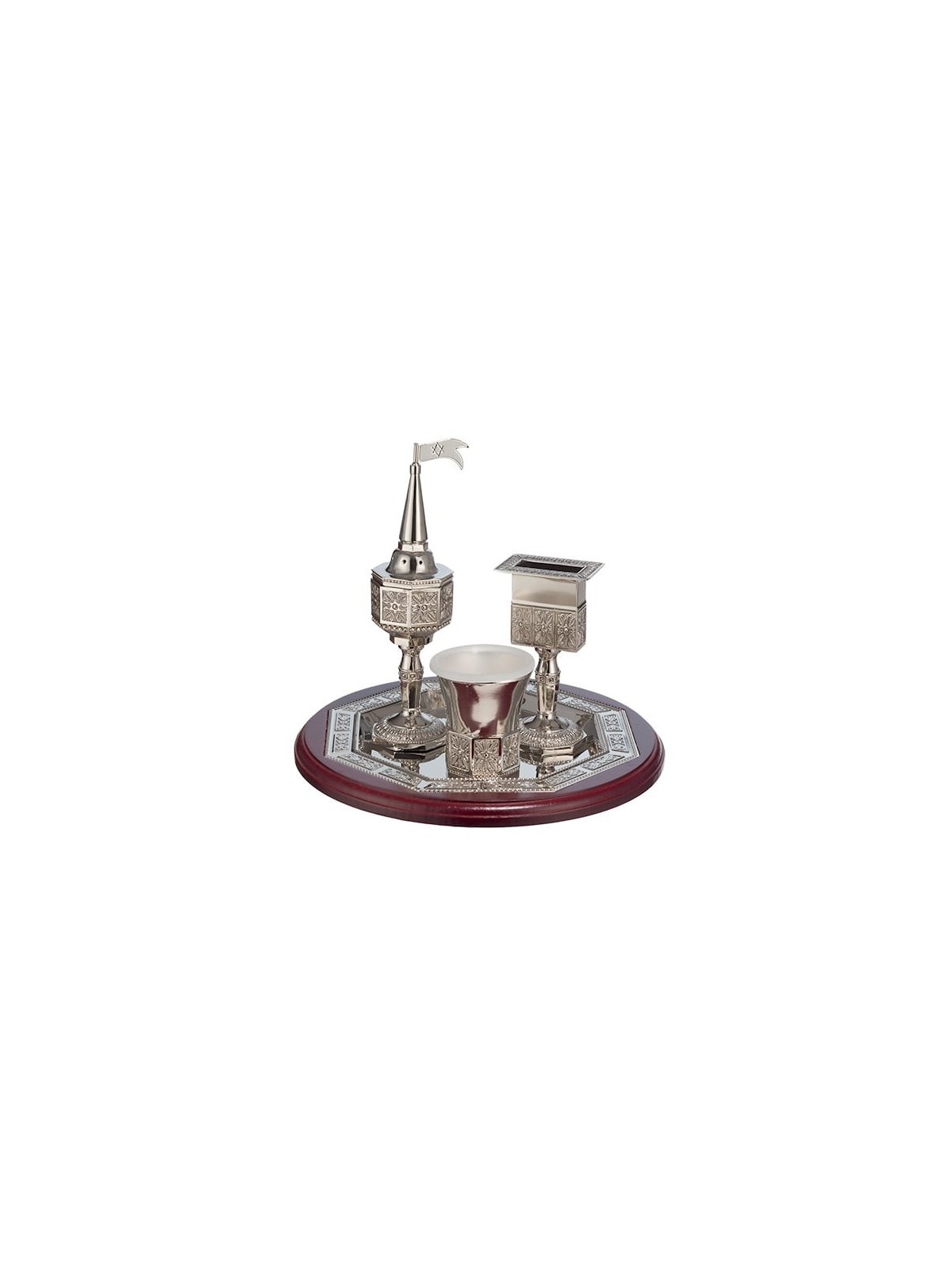 Nickel and Wood Havdala Set