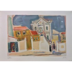 Rokach Synagogue. Artist: Nahum Gutman. Signed & Numbered Limited Edit