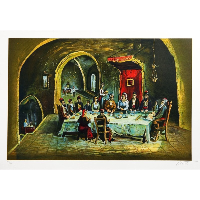 Wedding in Jerusalem. Artist: Moshe Castel. Original Lithograph