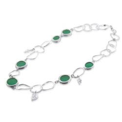 Deluxe Roman Glass and Sterling Silver Necklace - Leaves