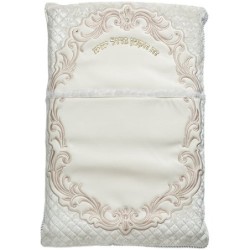 Faux Leather Bris Pillow with Large Filigree Design