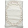 Faux Leather Bris Pillow with Large Filigree Design