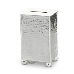 Silver-Plate Hammered Tzedakah Box by Hazorfim