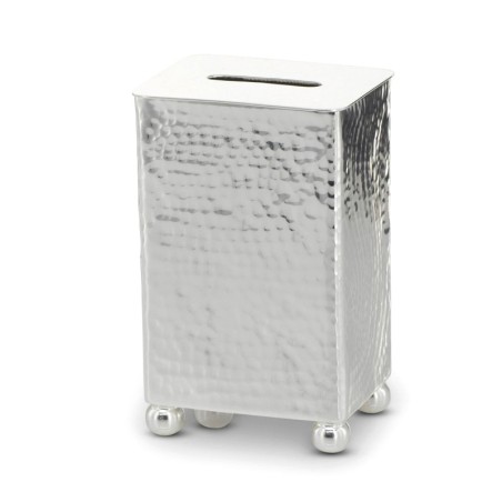 Silver-Plate Hammered Tzedakah Box by Hazorfim