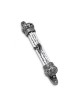 Small Pewter Colored Mezuzah Case with Shema Praye... | Pewter Mezuzah
