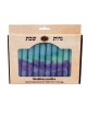 12 Handcrafted Designer Shabbat Candles - Purple and Blue
