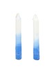 12 Handcrafted Designer Shabbat Candles - Blue and White