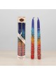 Handcrafted Designer Dipped Taper Shabbat Candles - Rainbow