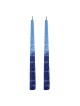 Handcrafted Designer Dipped Taper Shabbat Candles - Blue