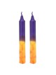 12 Handcrafted Designer Shabbat Candles - Yellow and Purple