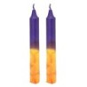12 Handcrafted Designer Shabbat Candles - Yellow and Purple