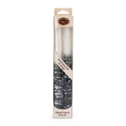 Handcrafted Designer Dipped Taper Shabbat Candles - Black and White
