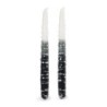 Handcrafted Designer Dipped Taper Shabbat Candles - Black and White