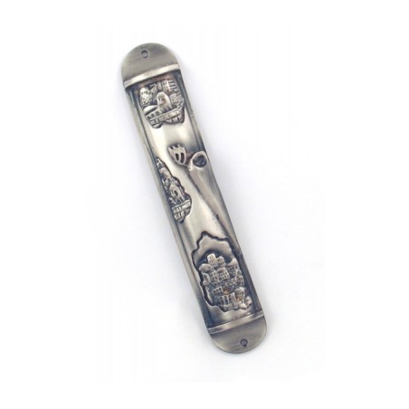 Jerusalem design Pewter Mezuzah | Pewter Mezuzah