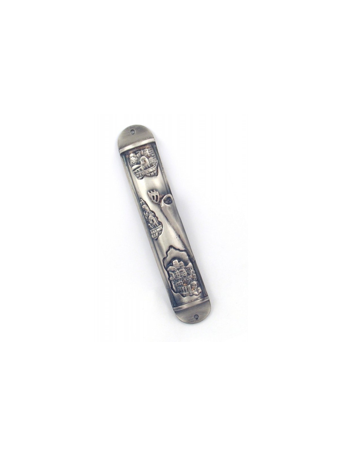 Jerusalem design Pewter Mezuzah | Pewter Mezuzah