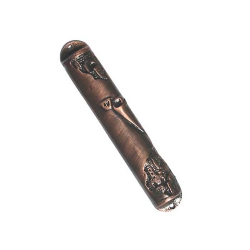 Antique Red Pewter Mezuzah | Pewter Mezuzah