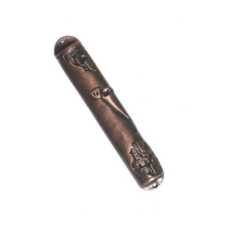 Antique Red Pewter Mezuzah | Pewter Mezuzah