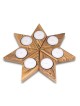 Star: Olive Wood 7 Piece Tealight Candle Holder Set
