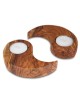 Olive Wood Oriental Style Tealight Candle Holders