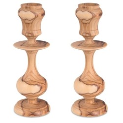 Travel or Table: Olive Wood Portable Candlesticks