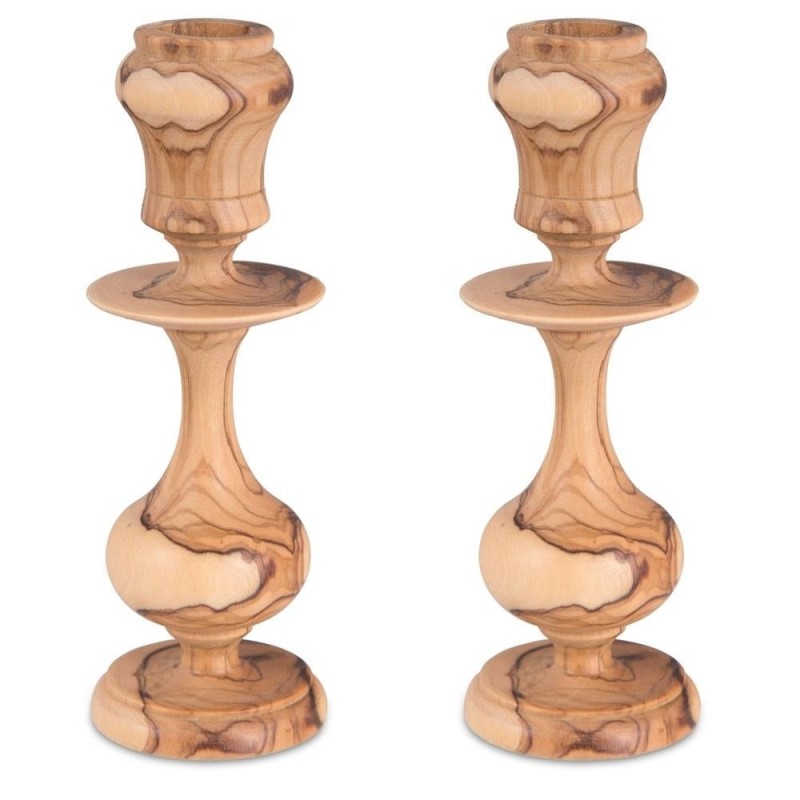Travel or Table: Olive Wood Portable Candlesticks