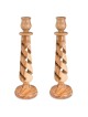 Hollow Spiral: Olive Wood Candlesticks (Large)