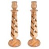 Hollow Spiral: Olive Wood Candlesticks (Large)