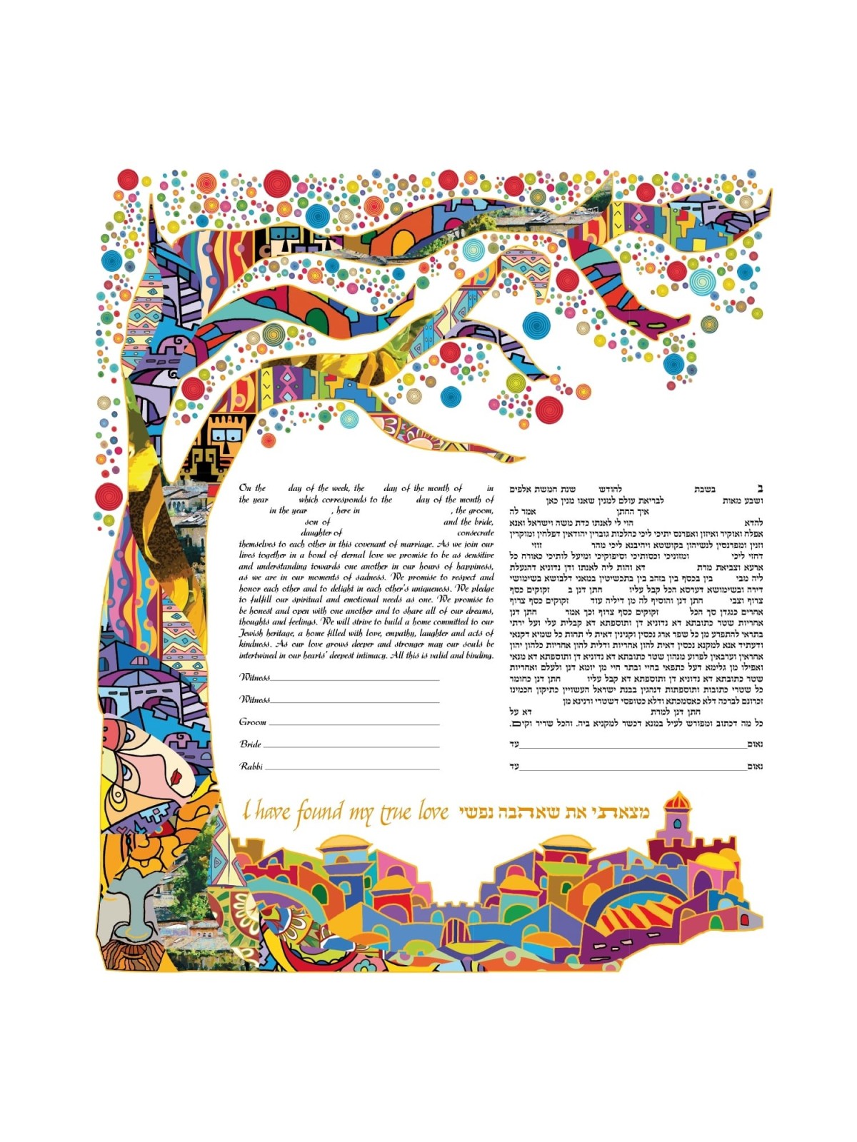 Ruth Rudin Jerusalem Tree of Life Personalized Special Edition Ketubah