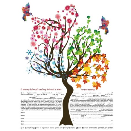 Ruth Rudin Personalized Ketubah - Four Seasons