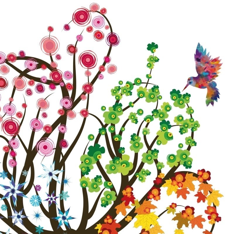 Ruth Rudin Personalized Ketubah - Four Seasons